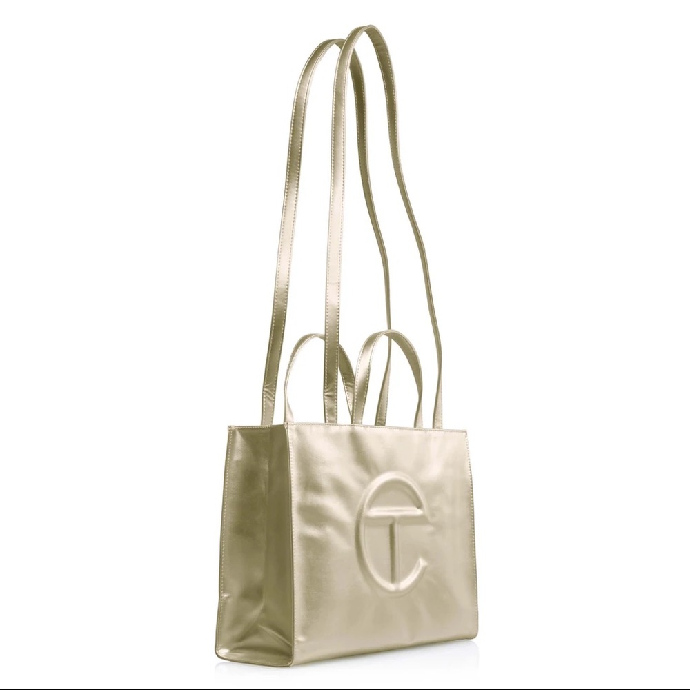 Telfar Medium Gold Shopping Bag